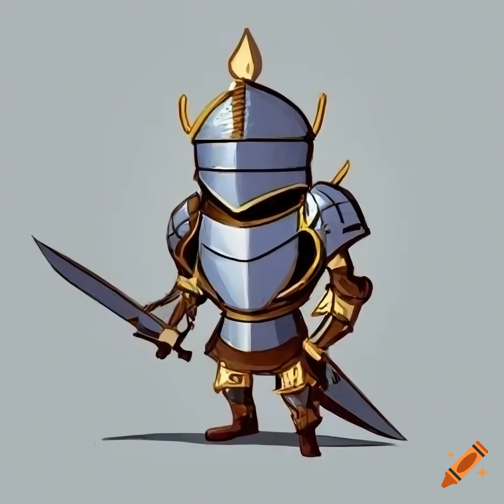 cartoon illustration of armored character