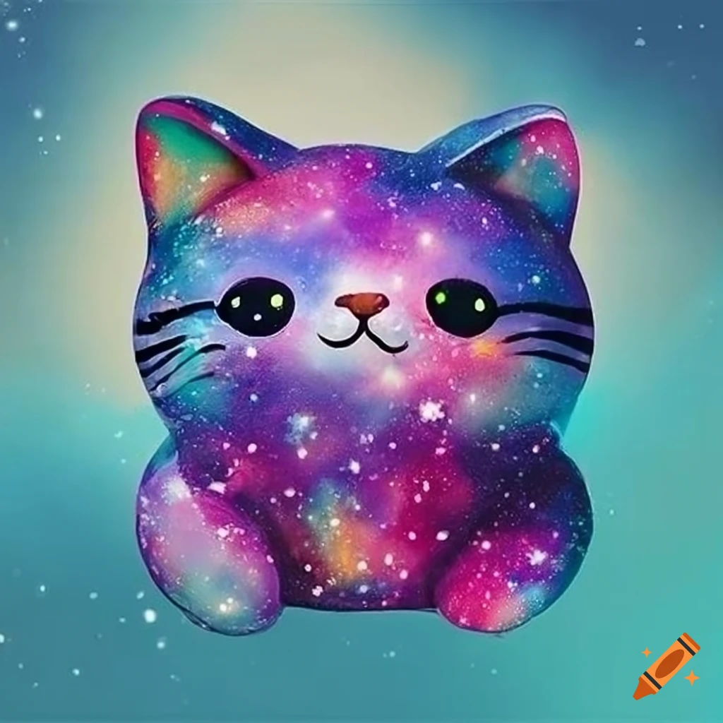 Cute pastel galaxy cat icon