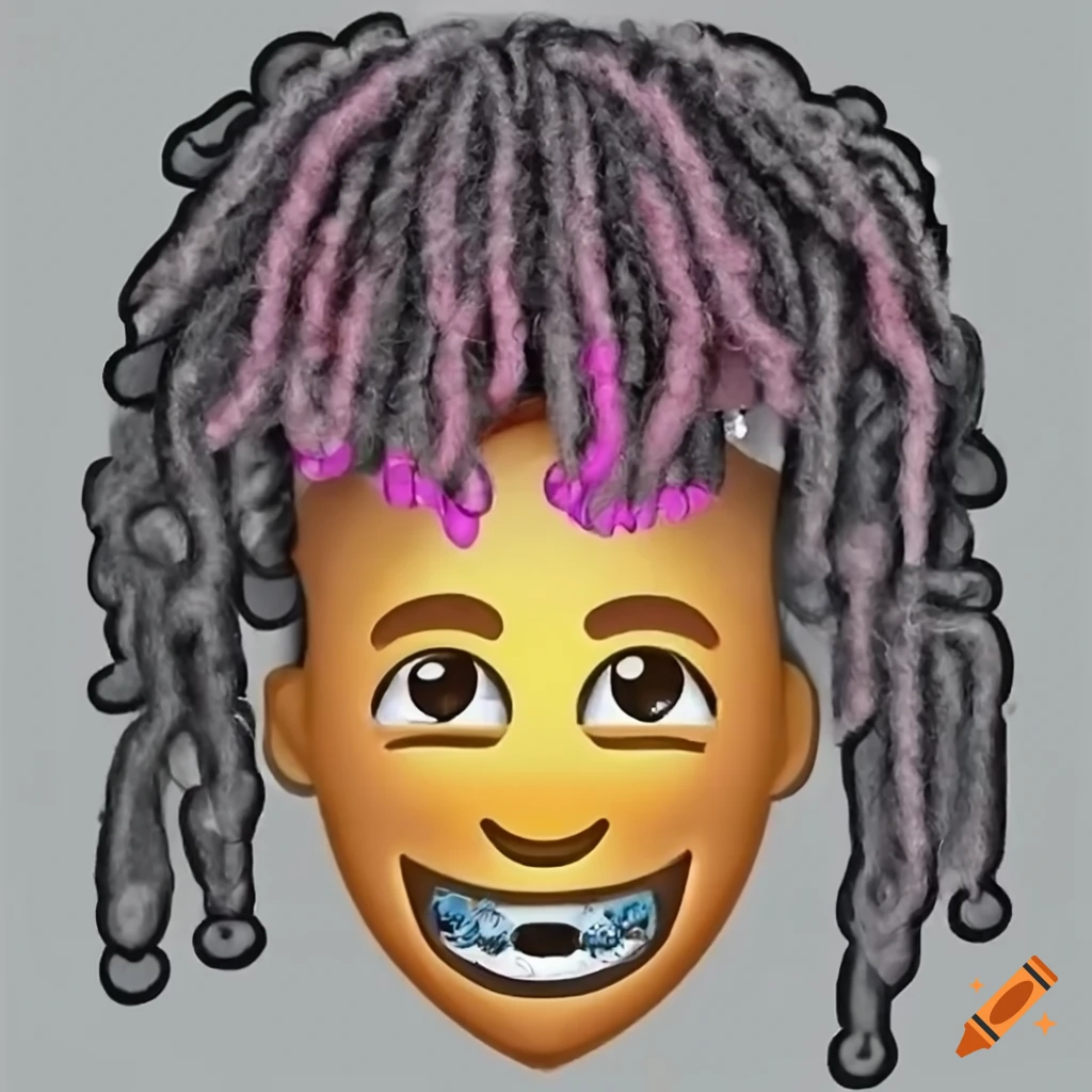 Emoji with dreadlocks and braces