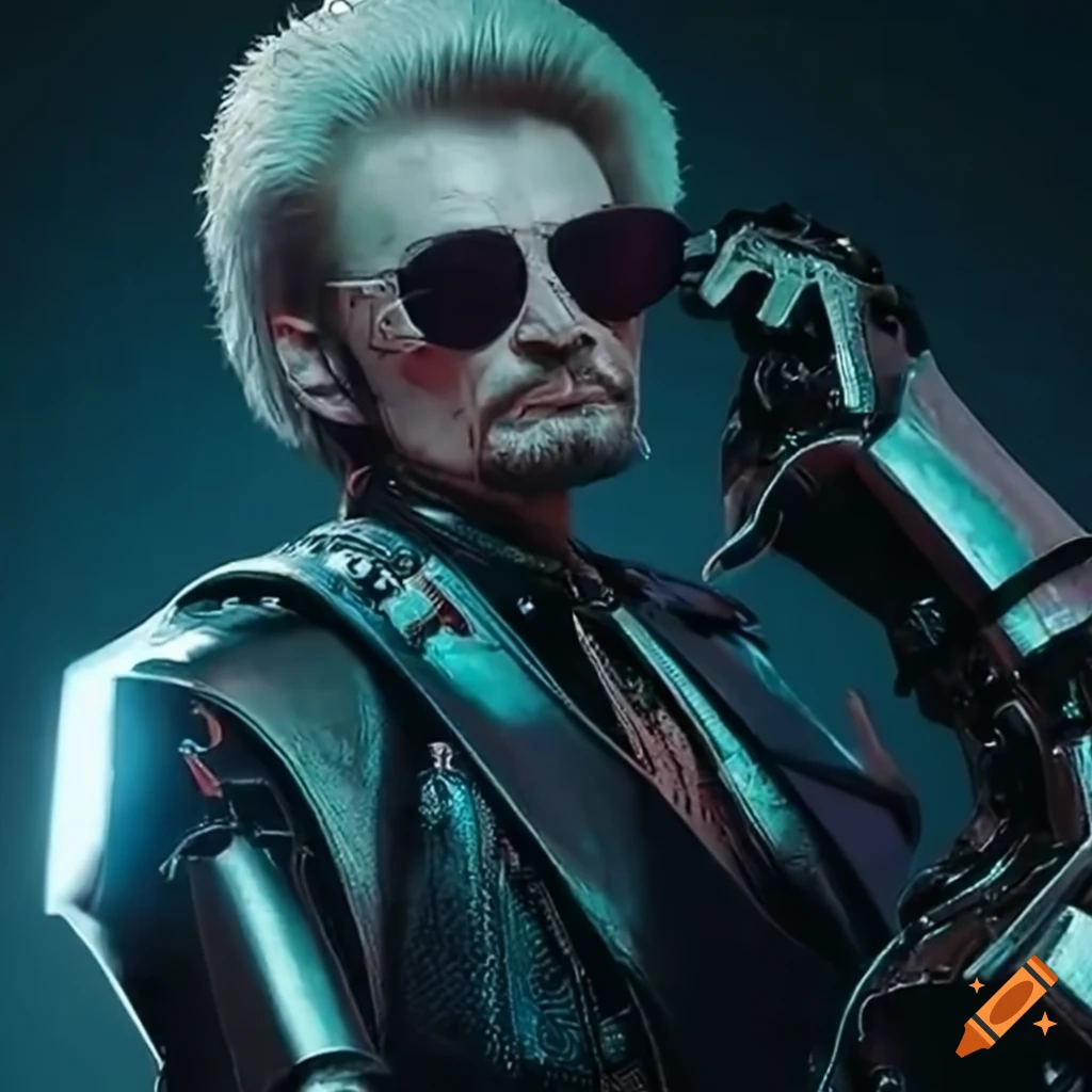 Johnny Hallyday with a cyberpunk twist