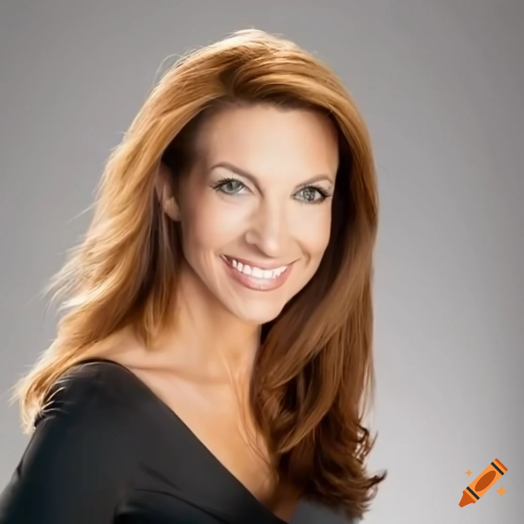 Closeup portrait of darya folsom, a professional news anchor