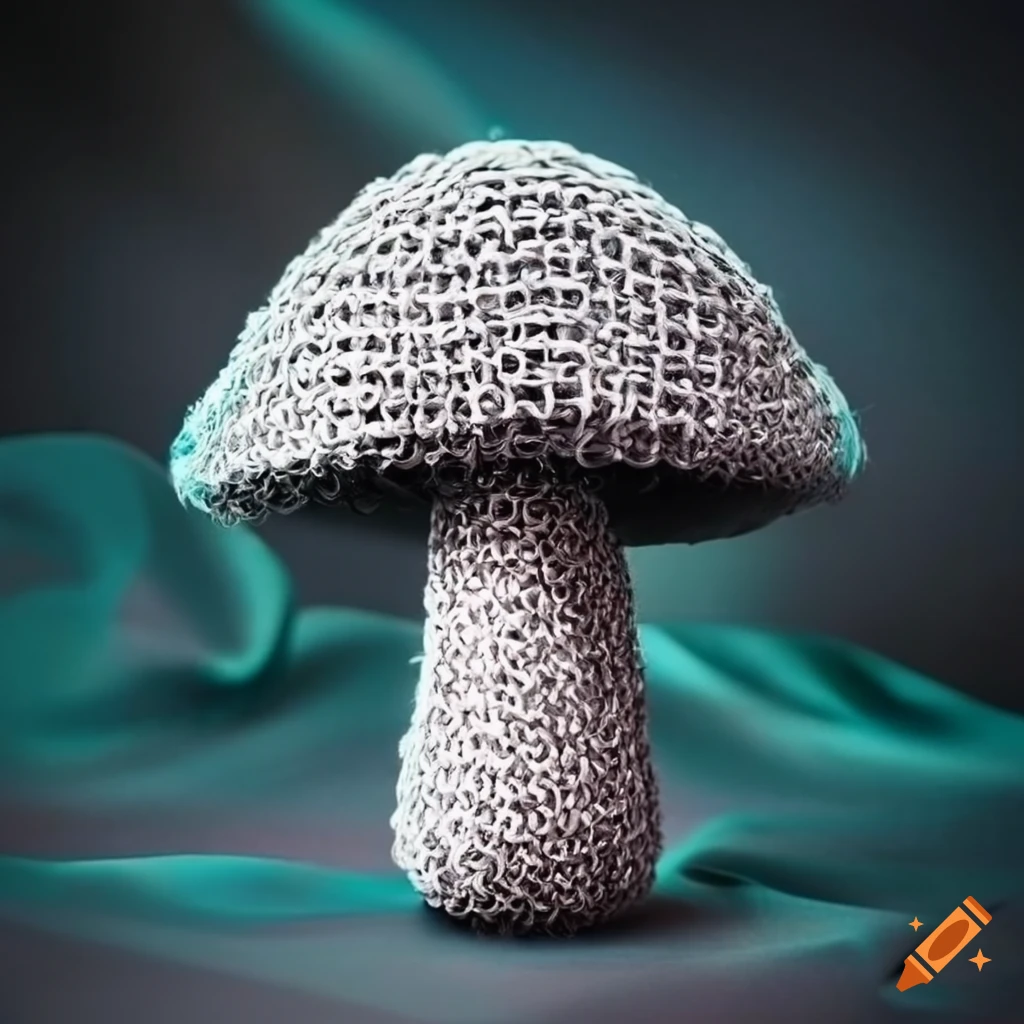 chain mail mushroom on silk