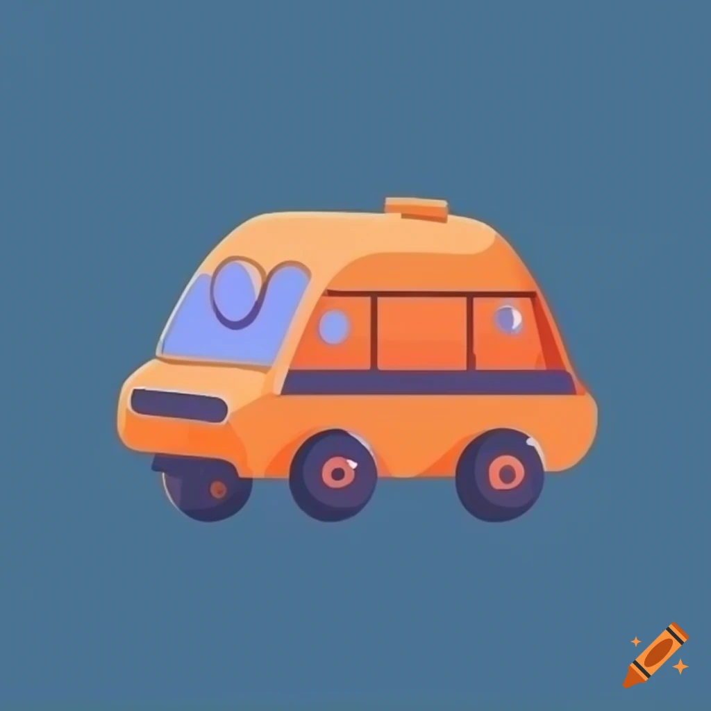 minimalistic vector art of a cute transport