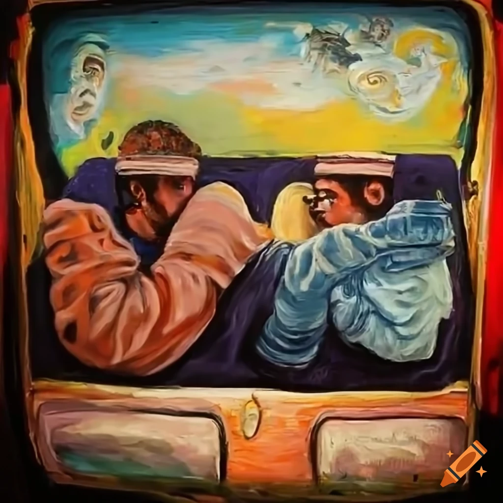 two music producers in a psychedelic van