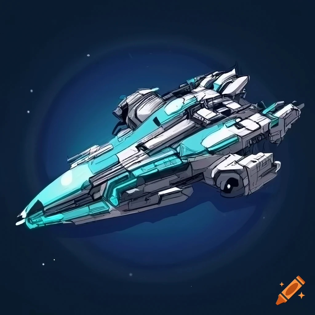 2000s anime style spaceship for combat on Craiyon