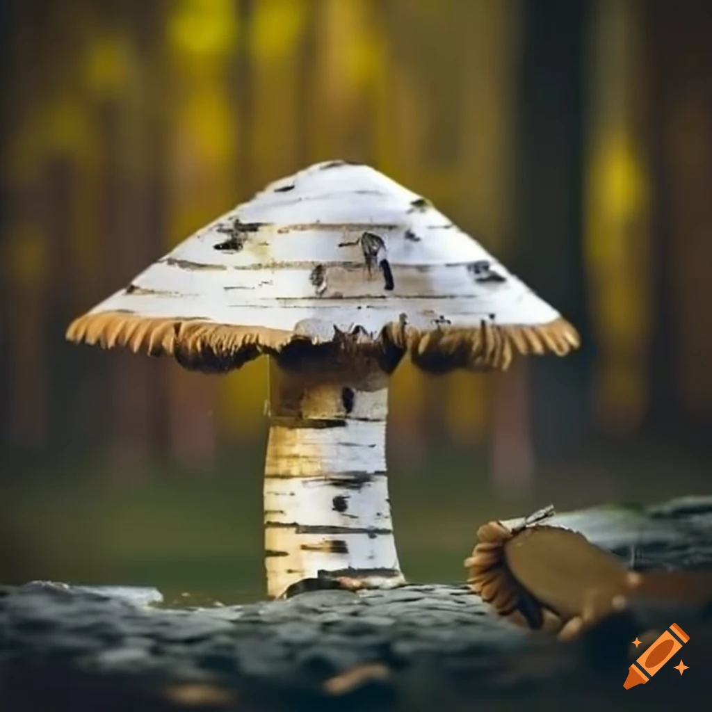 birch bark mushroom sculpture