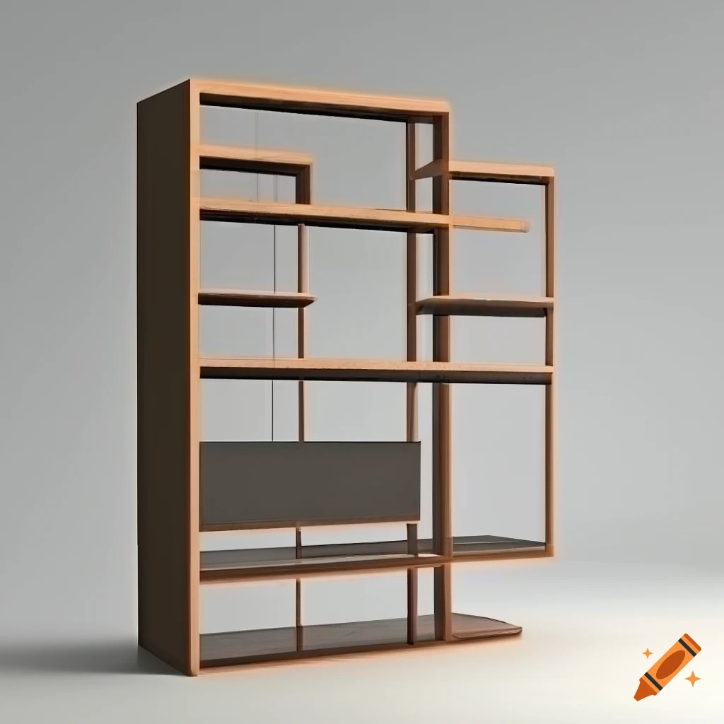 3D model of minimalist bookshelf
