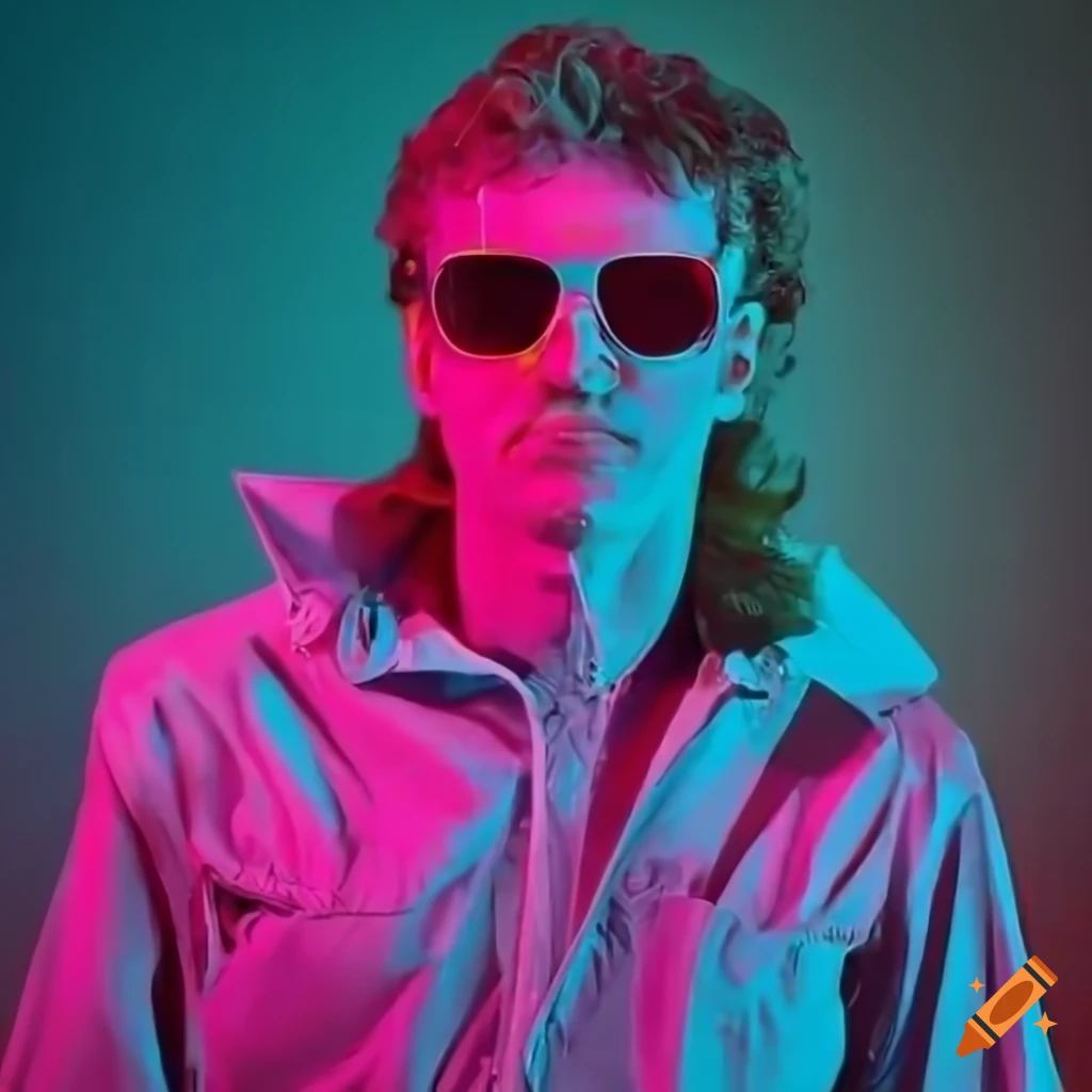 Young Man In Retro 80s Fashion And Sunglasses On Craiyon