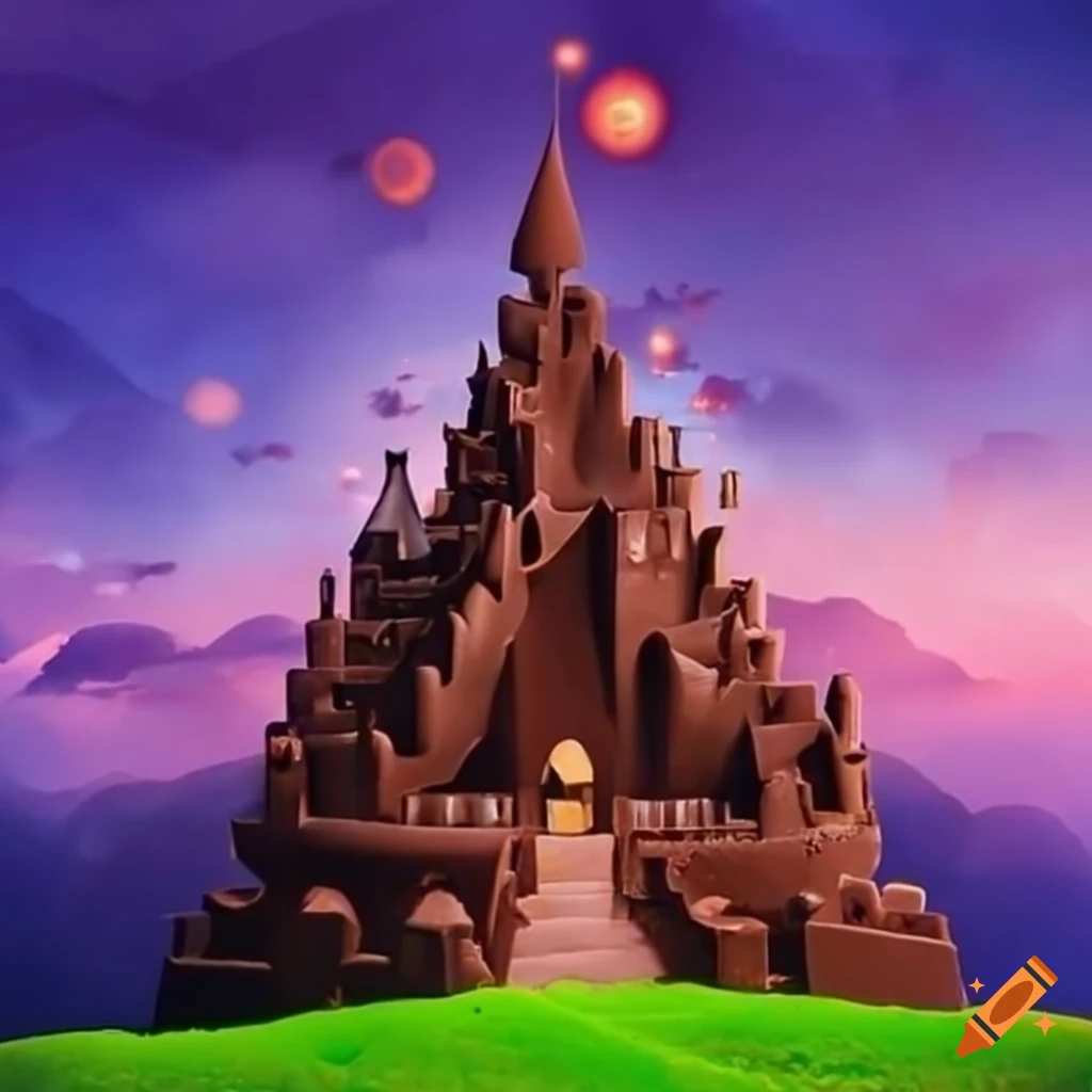 Chocolate castle on chocolate hill