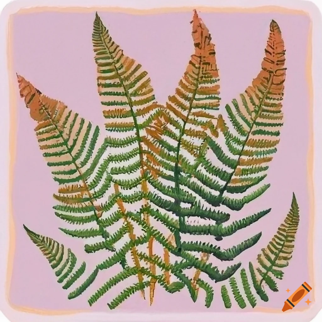 van Gogh style painting of a cinnamon fern