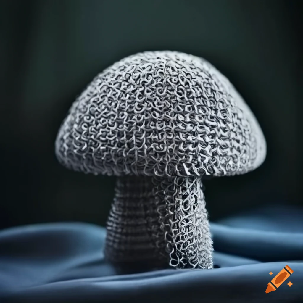 chain mail mushroom on silk