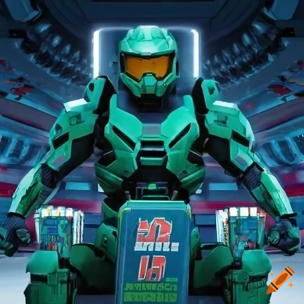 Master Chief in a movie theater with popcorn