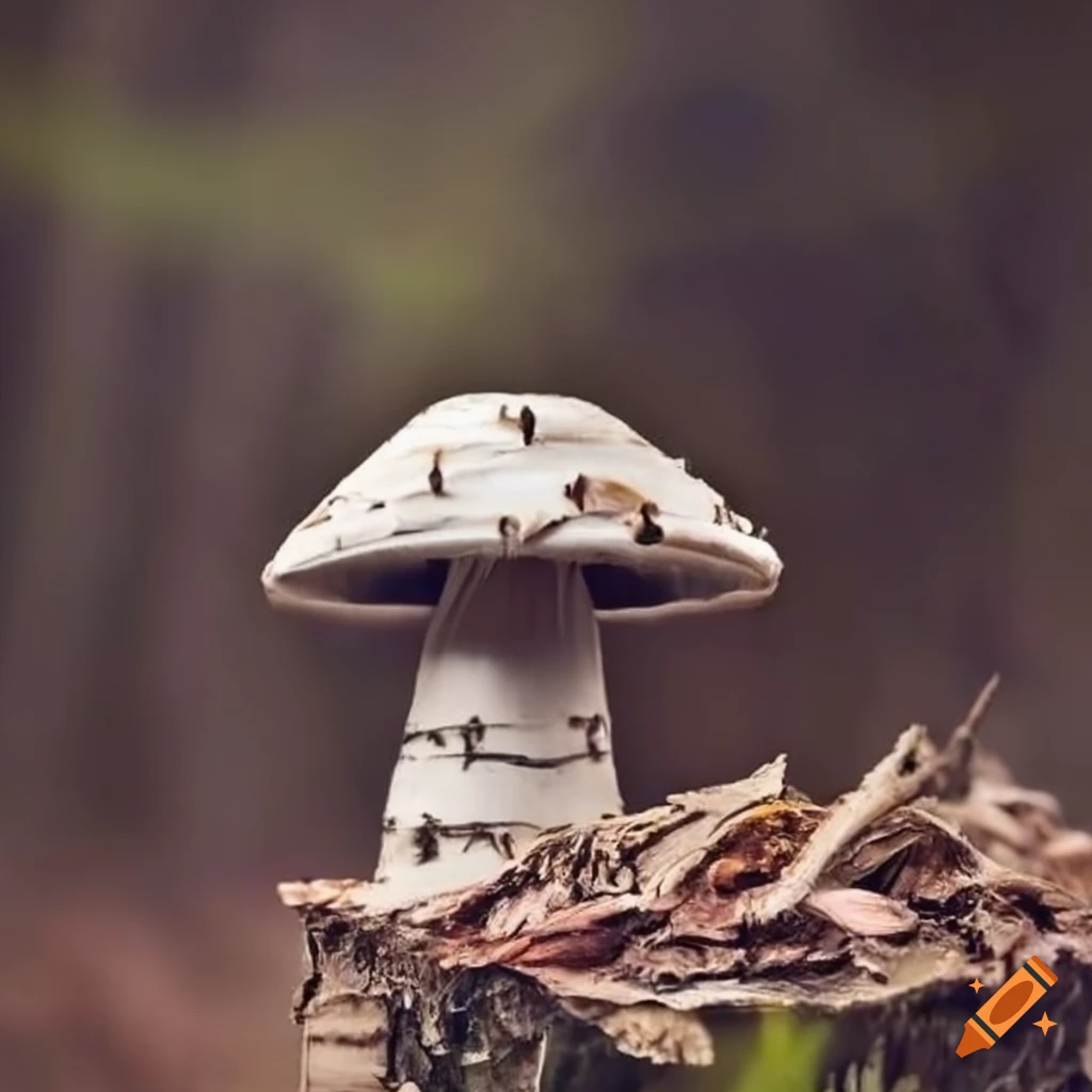 birch bark mushroom sculpture