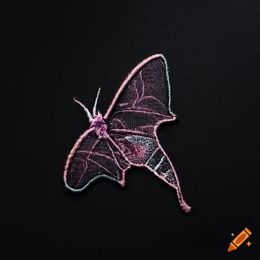 noir graphic design patch of a moth