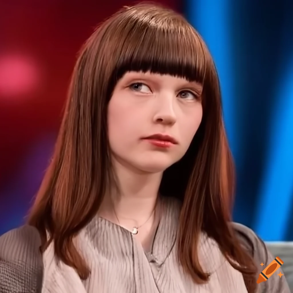 Mia Goth Getting Her Bangs Trimmed On A Talk Show On Craiyon 0219