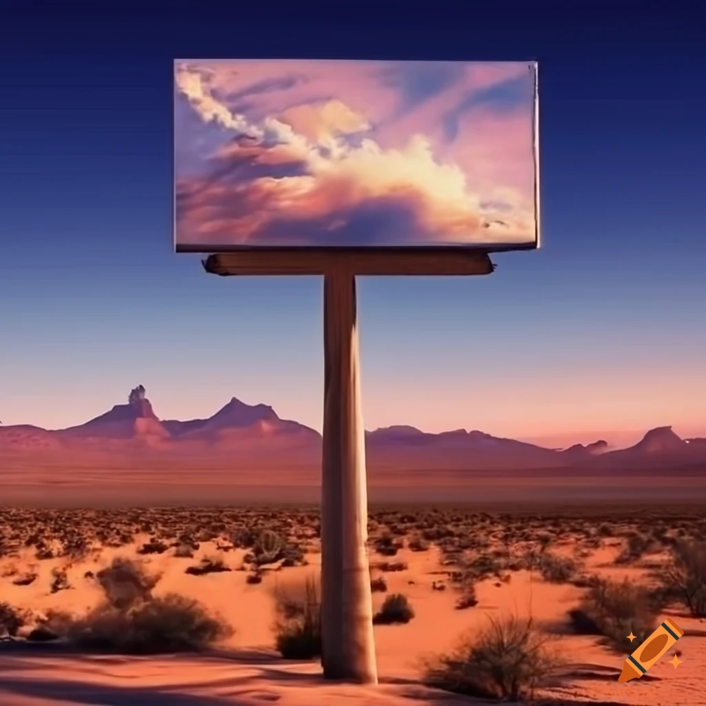 photorealistic billboard in the Arizona desert
