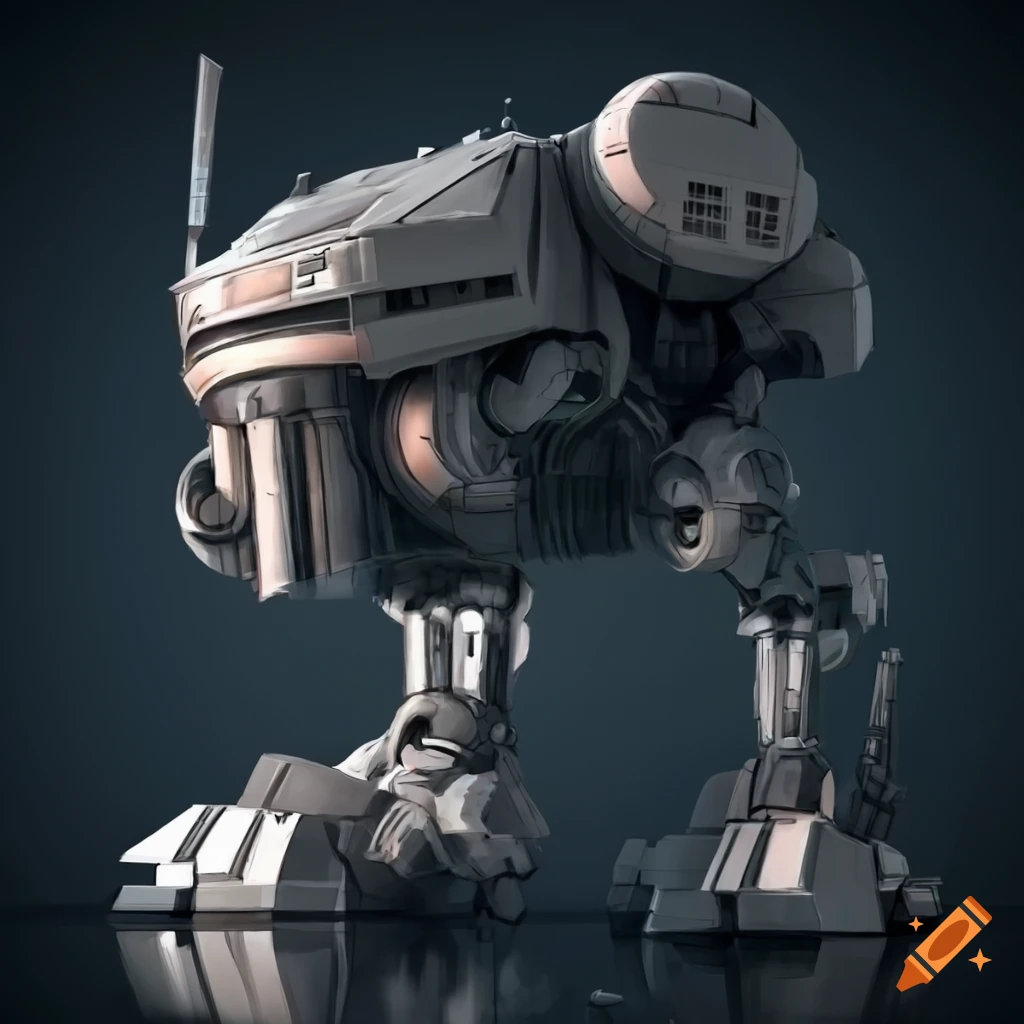 3D illustration of a Star Wars droid Mech