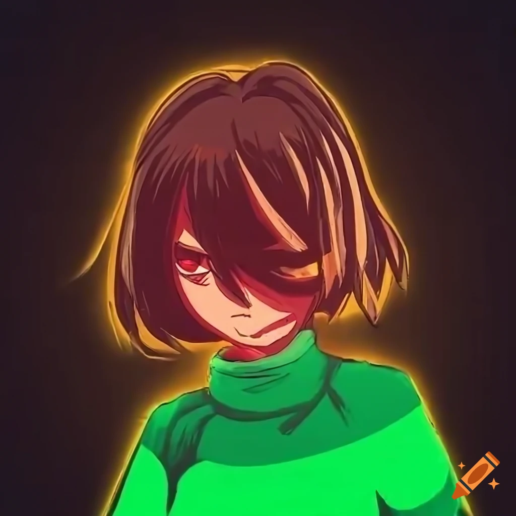 artistic composition of Older Chara from Undertale