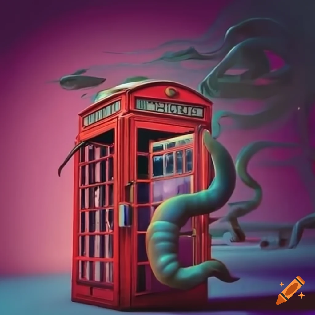 conceptual image of a worm in a telephone box