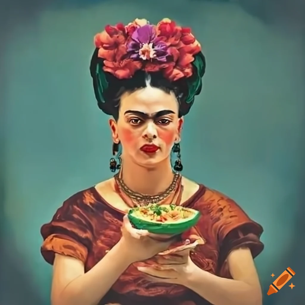 Frida Kahlo enjoying enchilada
