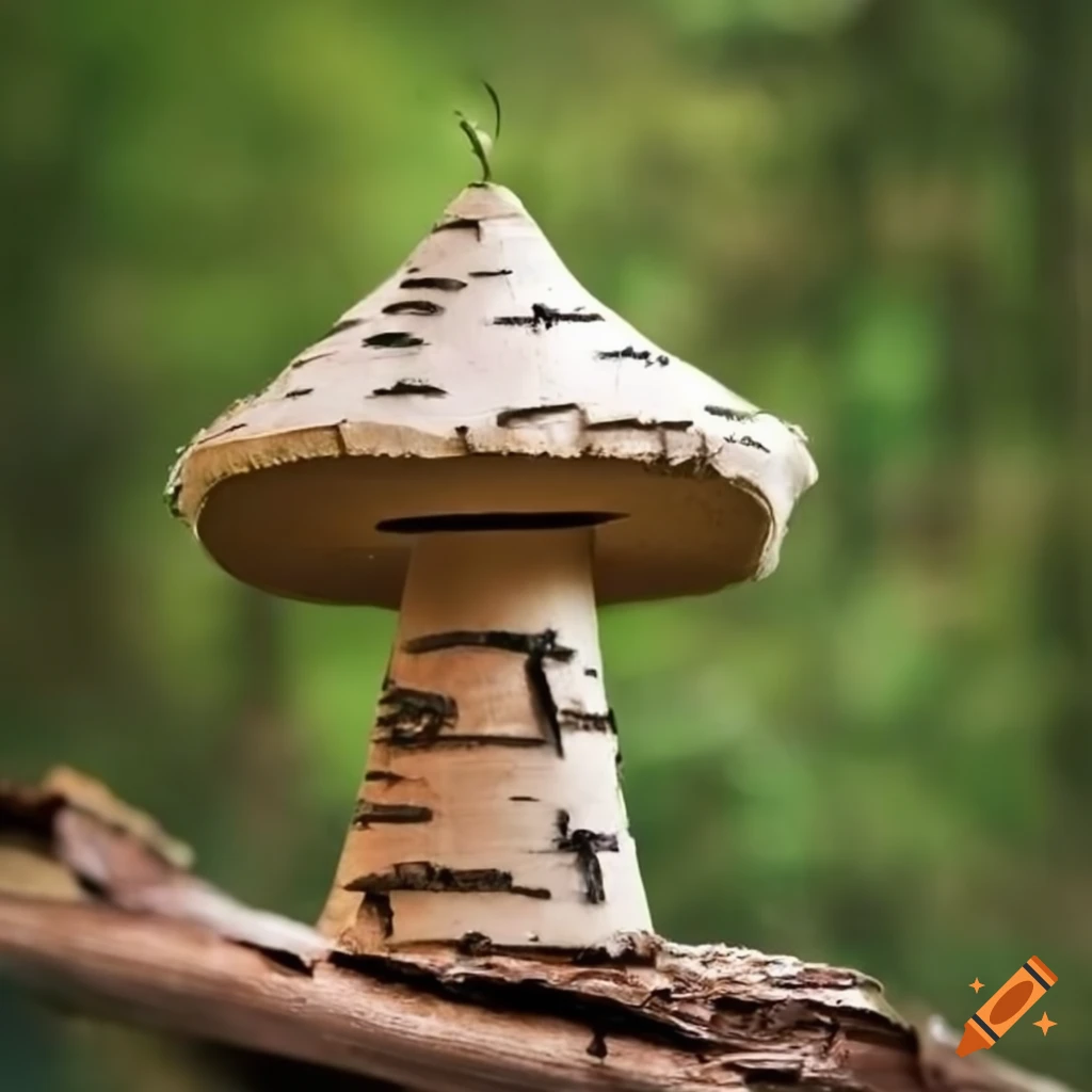 birch bark mushroom sculpture