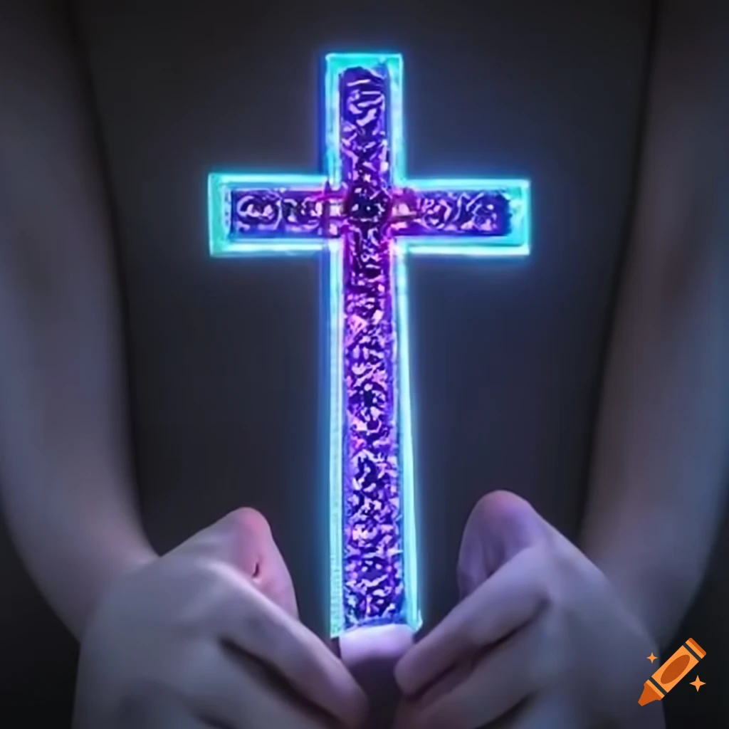 Blue and Purple Jesus Cross