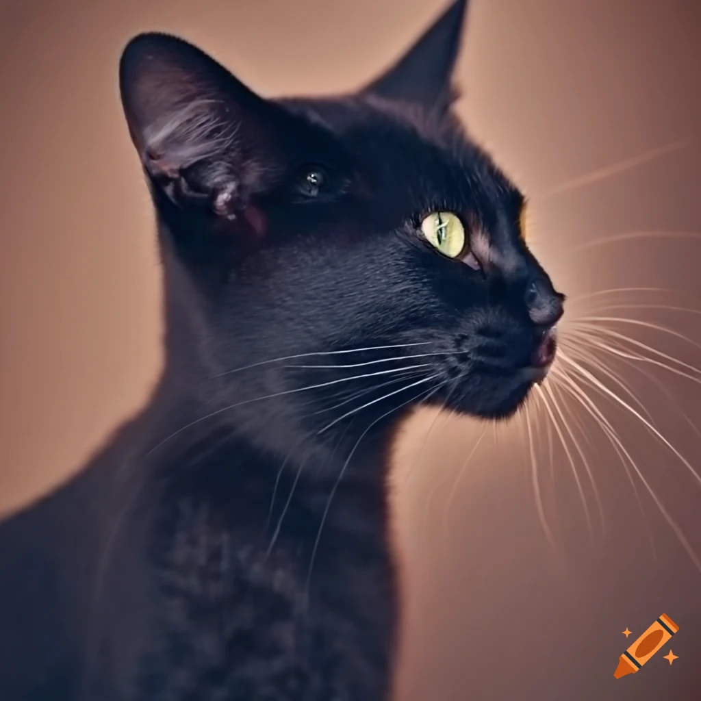 profile view of a black cat