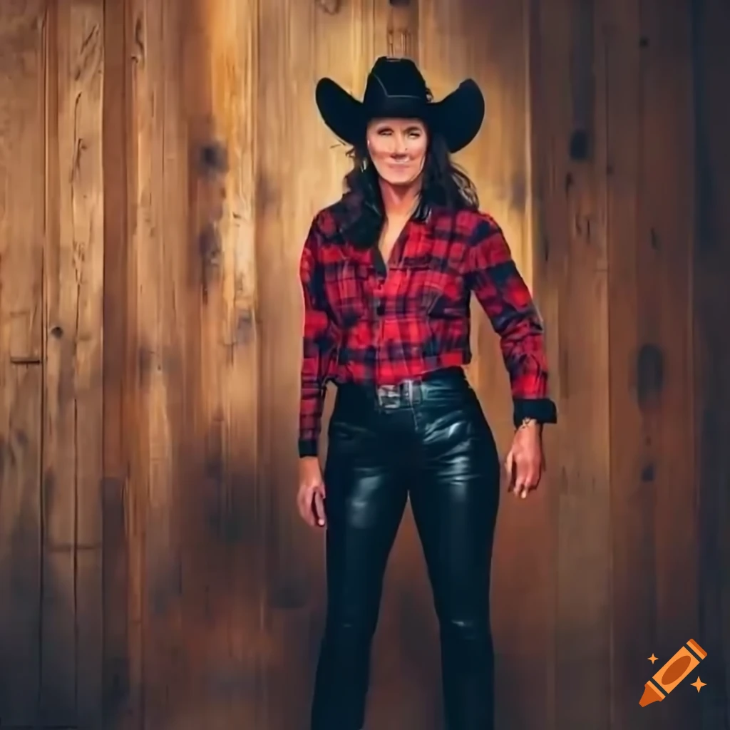 cowgirl riding a horse in a wooden barn