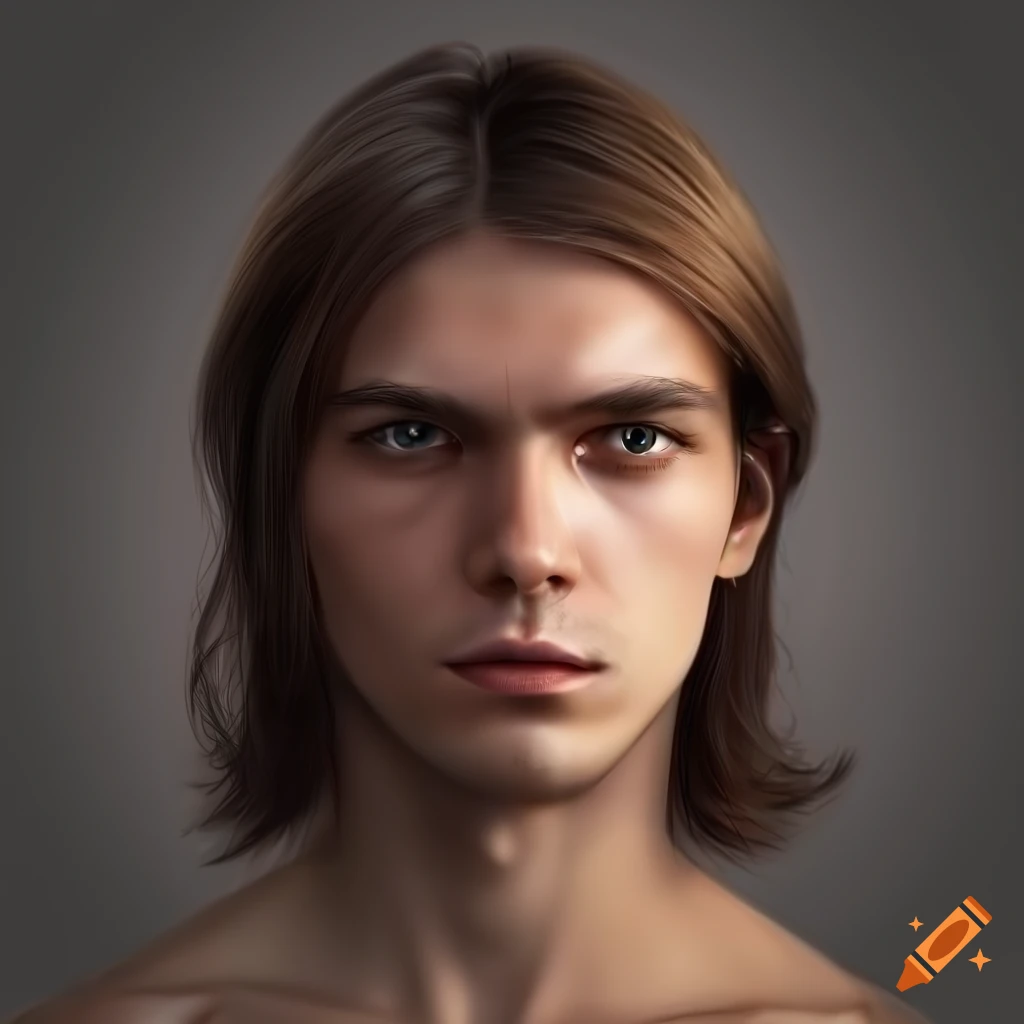 photorealistic portrait of a intense-looking man