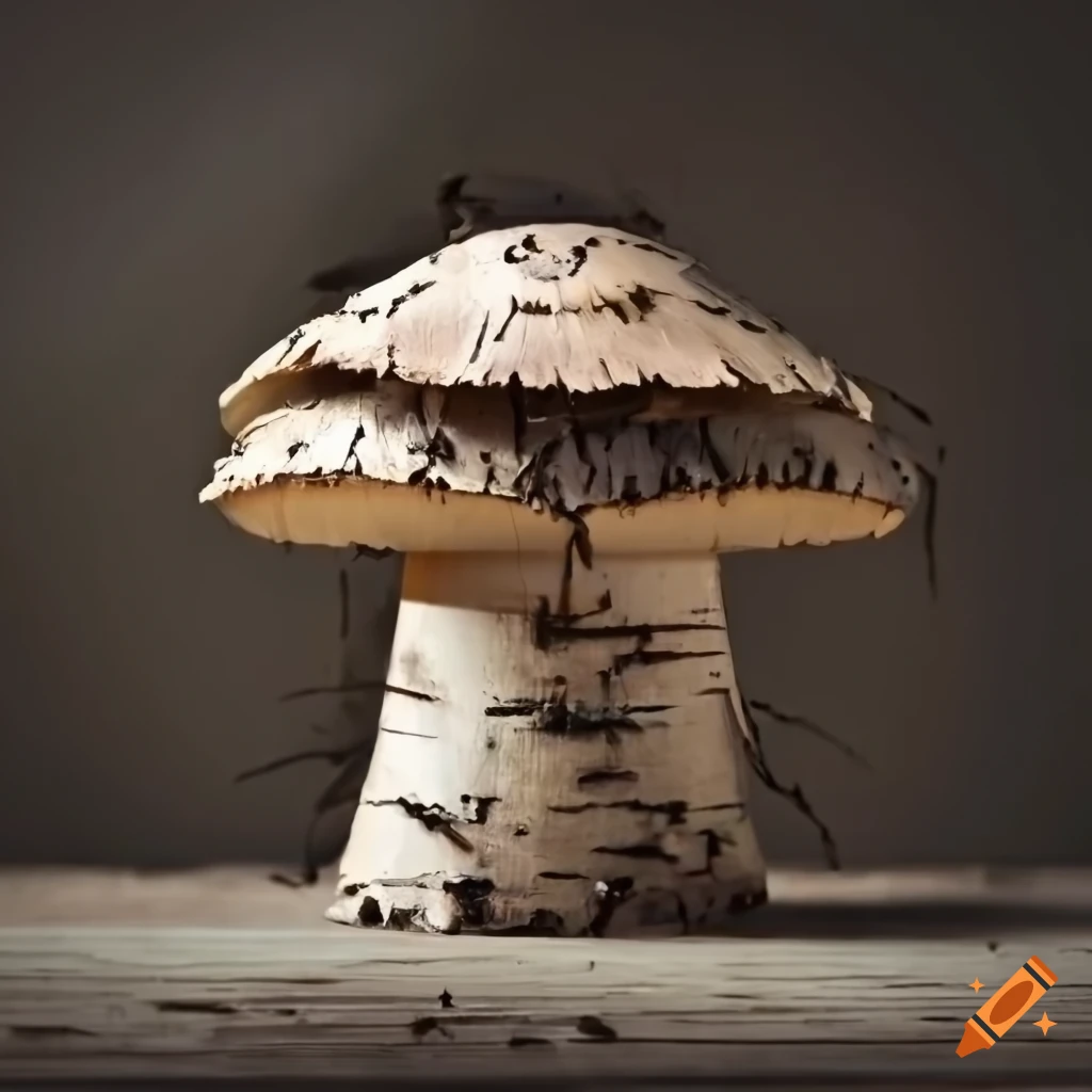 birch bark mushroom sculpture