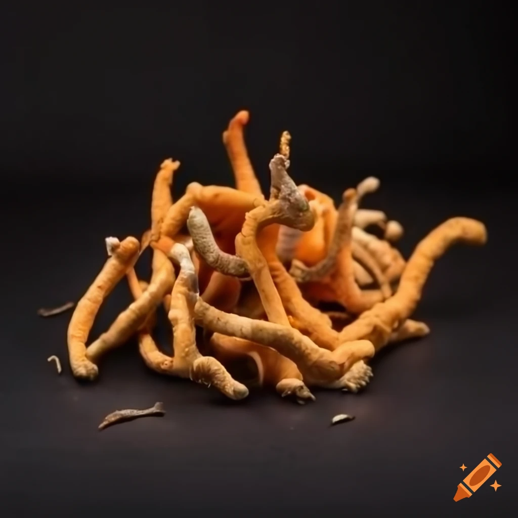 close-up of a pile of cordyceps