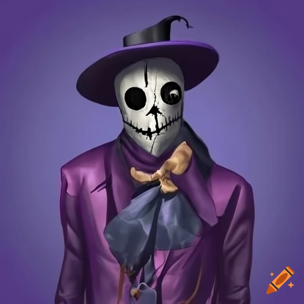 elegant voodoo doll man in a dark coat and hat