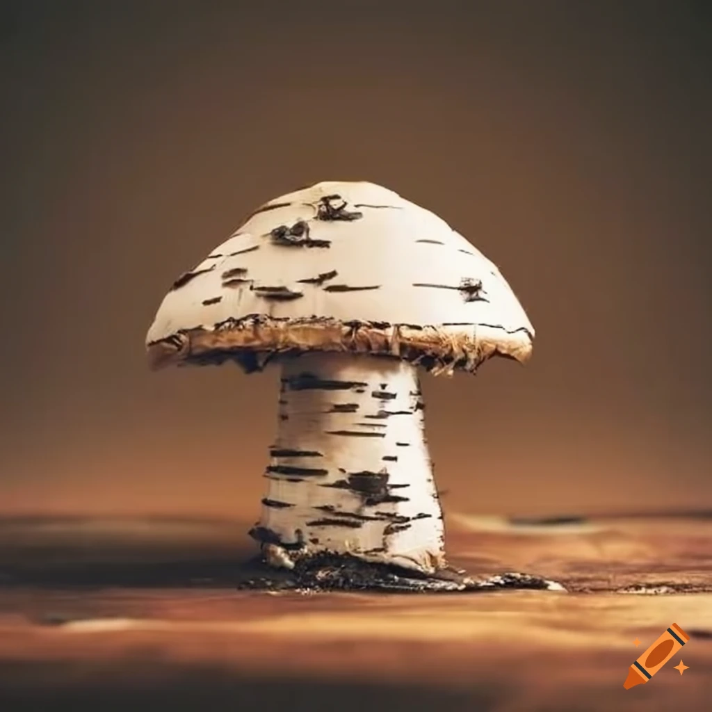 birch bark mushroom sculpture