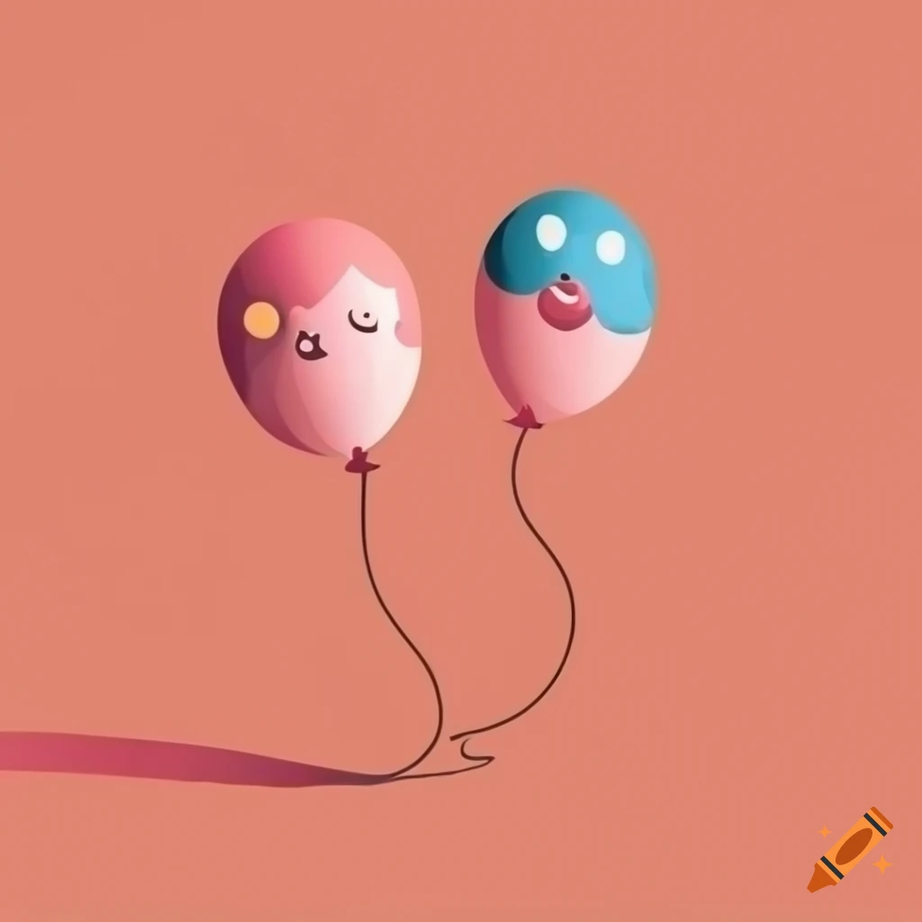 minimalistic vector art of a cute balloon