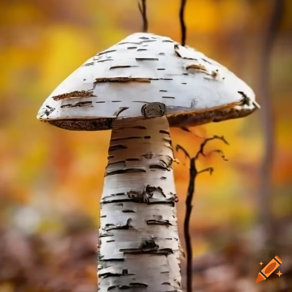birch bark mushroom sculpture