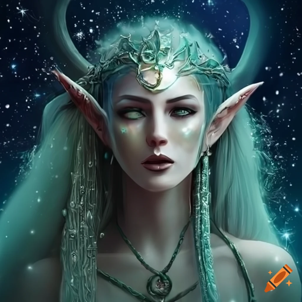 Artwork of an elven goddess on Craiyon