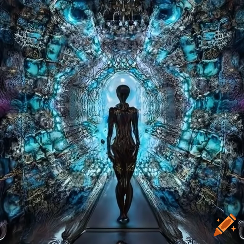 artwork depicting human consciousness and AI interface