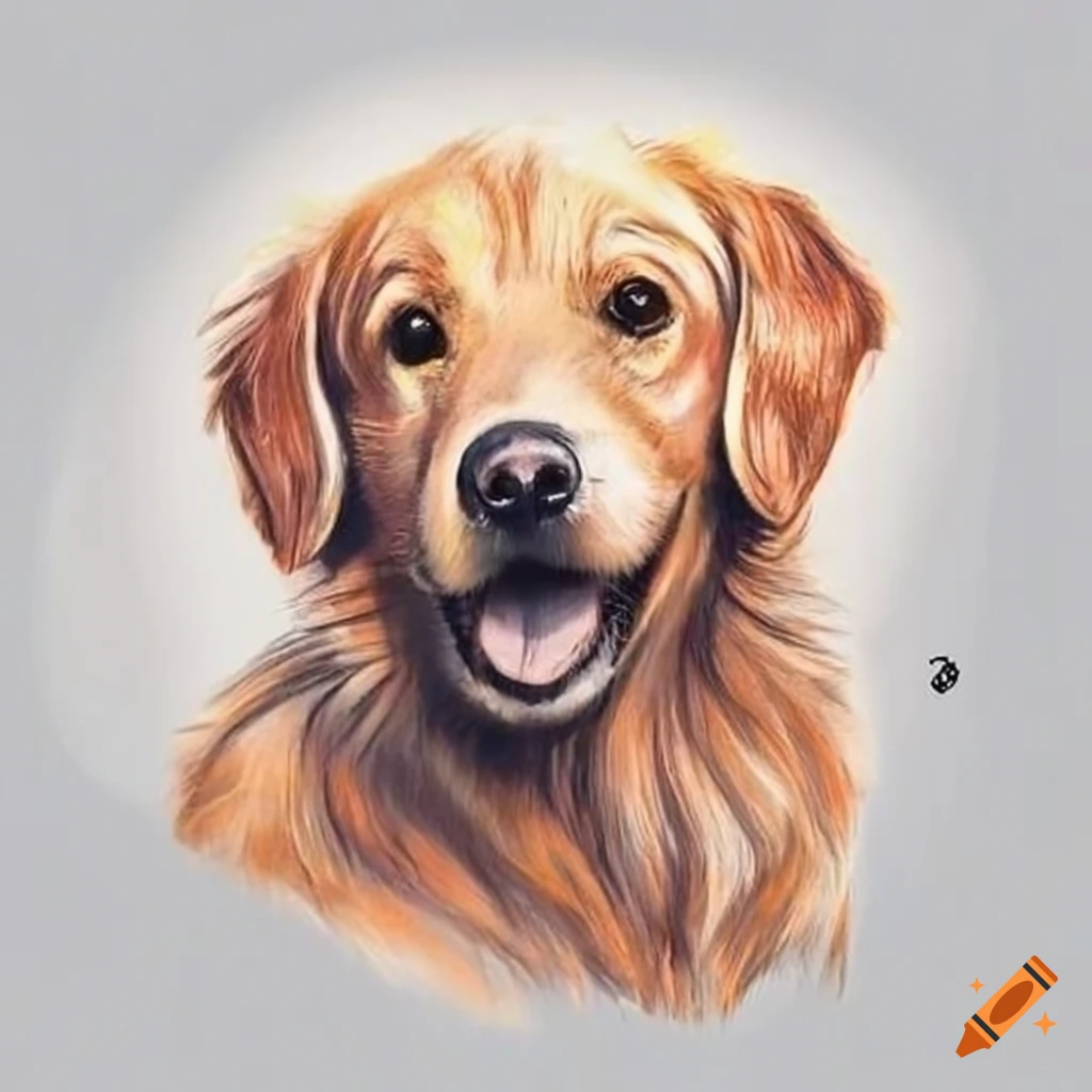 Learn how to draw a Golden retriever drawing - EASY TO DRAW EVERYTHING
