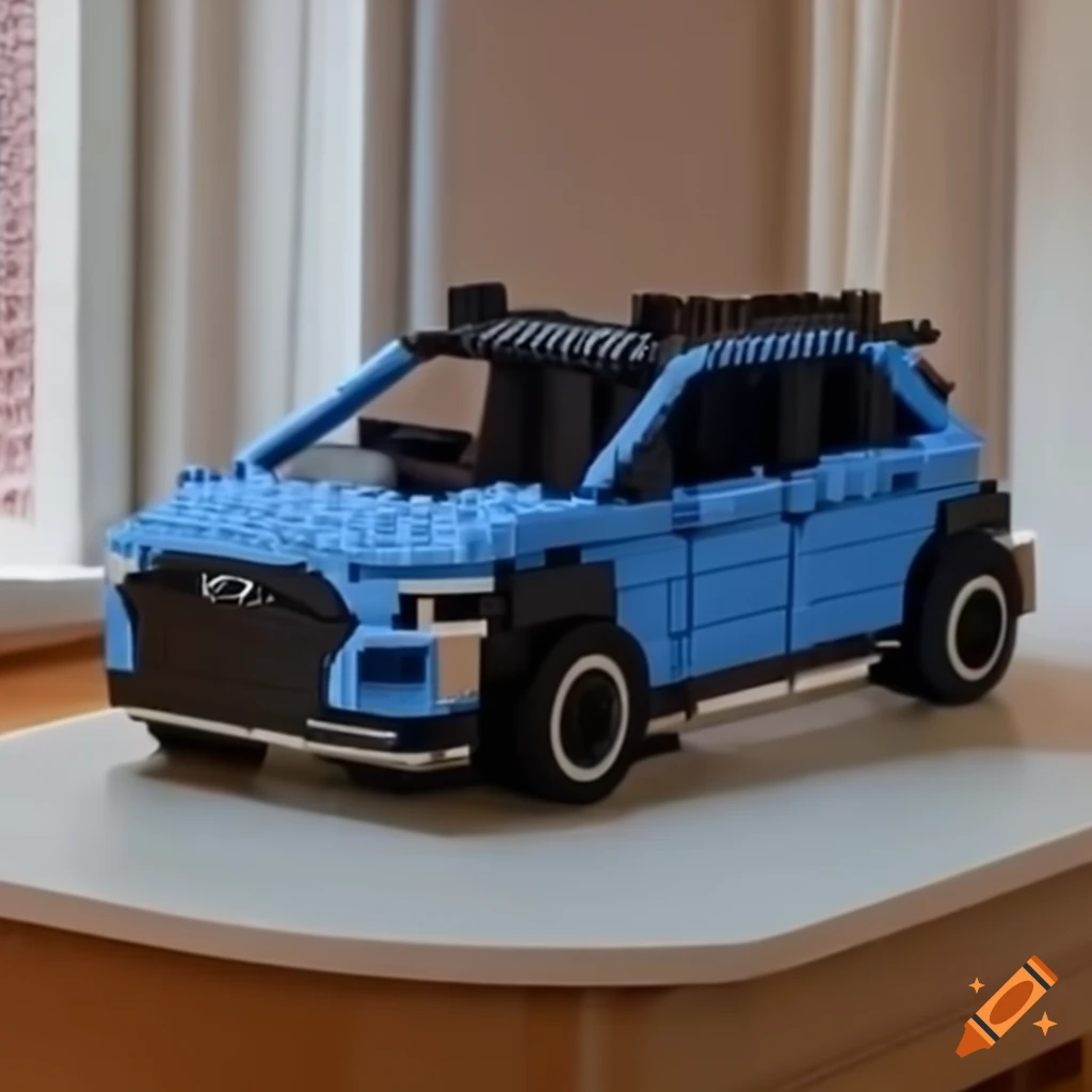 Bmw lego car going into a parking garage on Craiyon