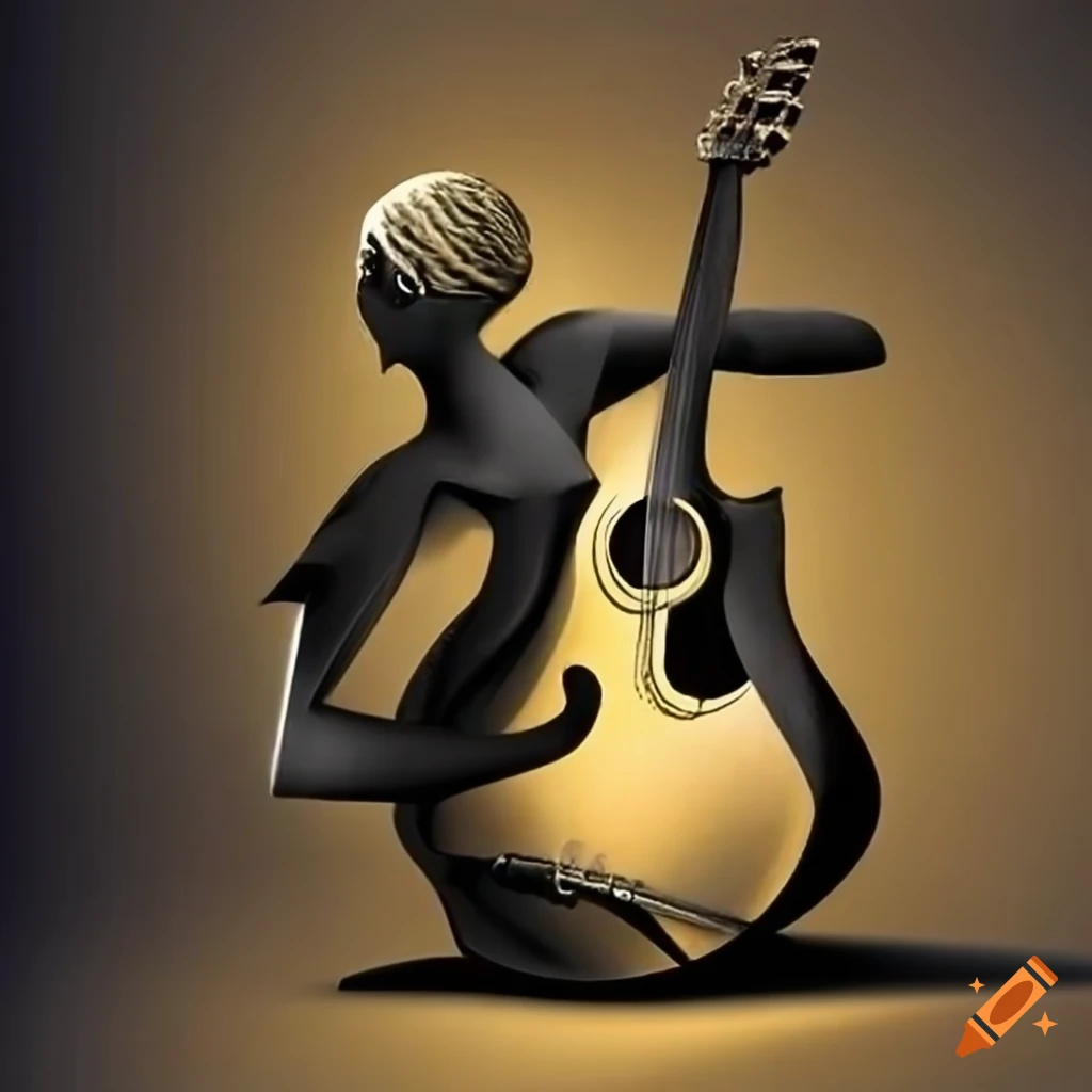 Silhouette Of Man And Guitar Clip Art at  - vector clip