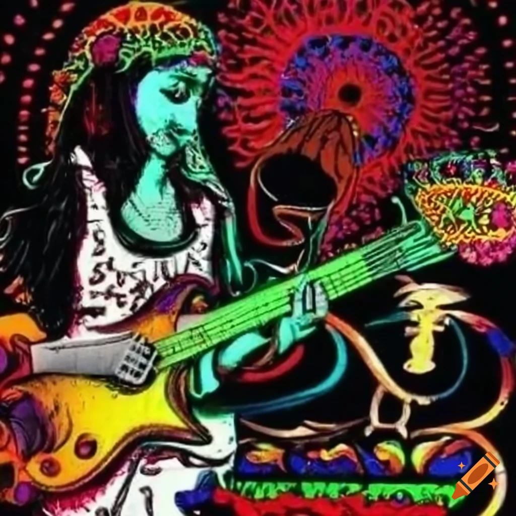 Psychedelic music fan club logo on Craiyon
