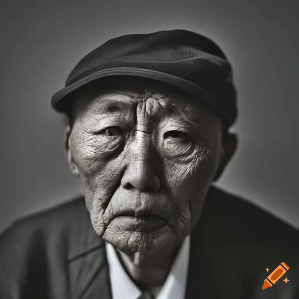 portrait of a sad Korean elderly man