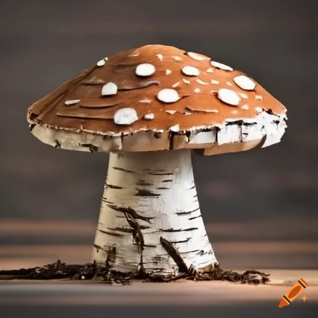 birch bark mushroom sculpture