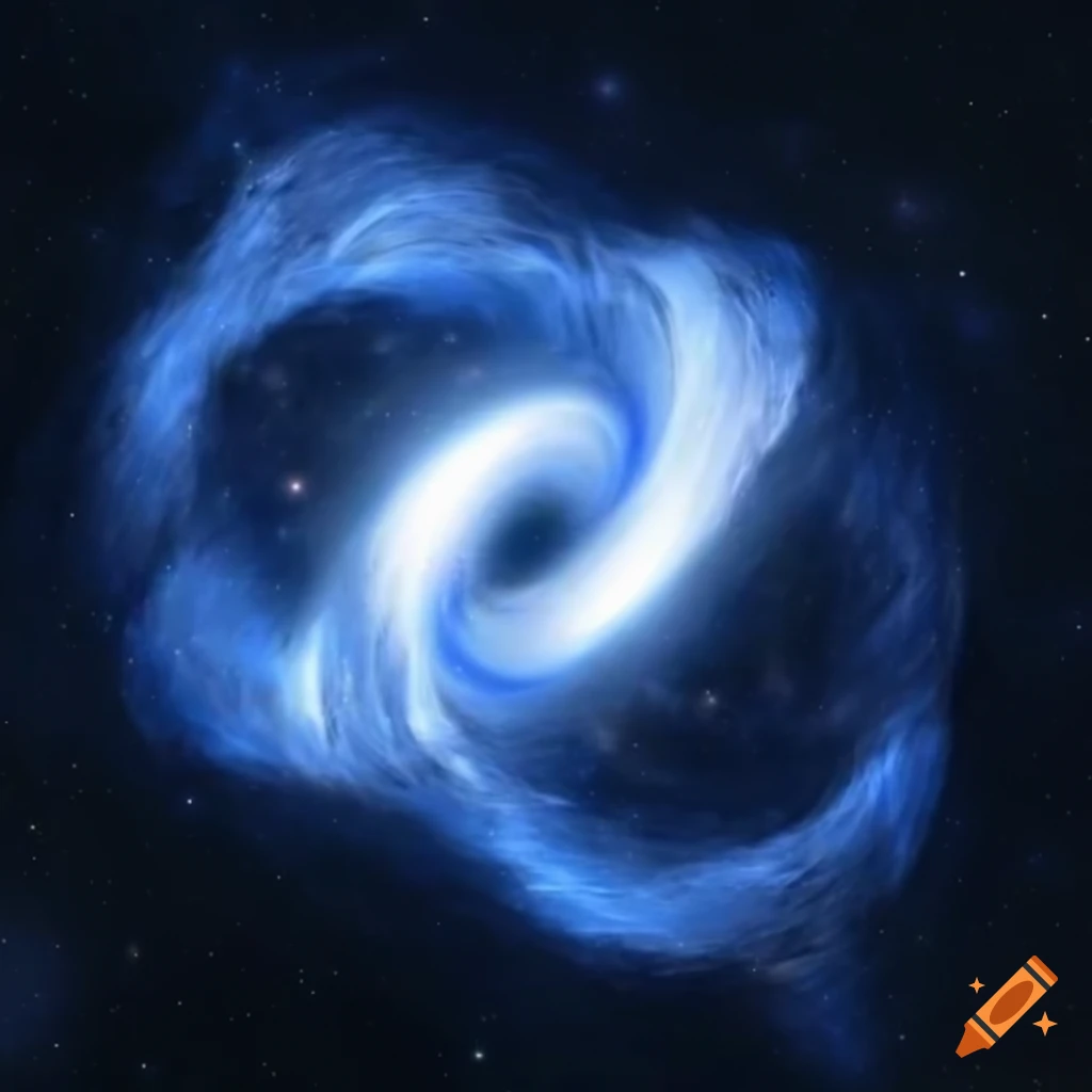 image of a blue spinning neutron star in space