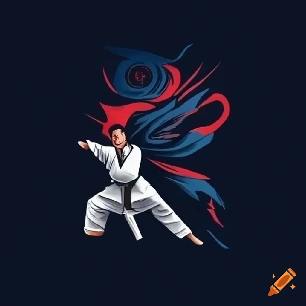 Download Karate sports logo. martial art silhouette vector, fight sport logo  design. for free