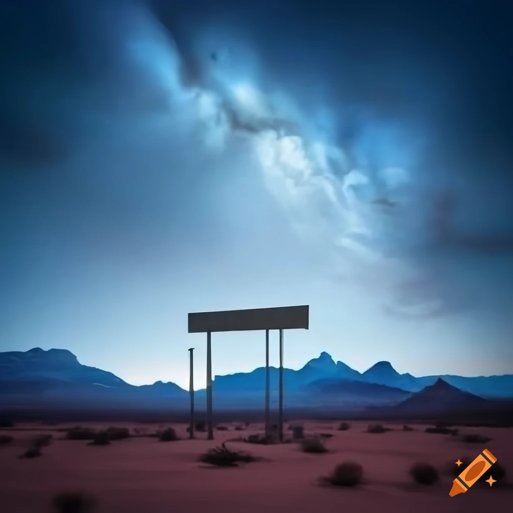 photorealistic billboard in the Arizona desert