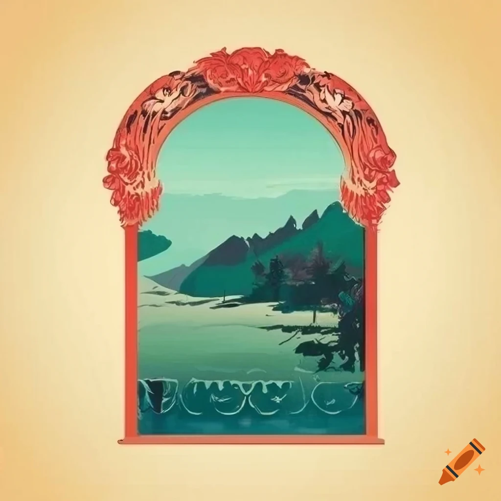 Art nouveau landscape poster
