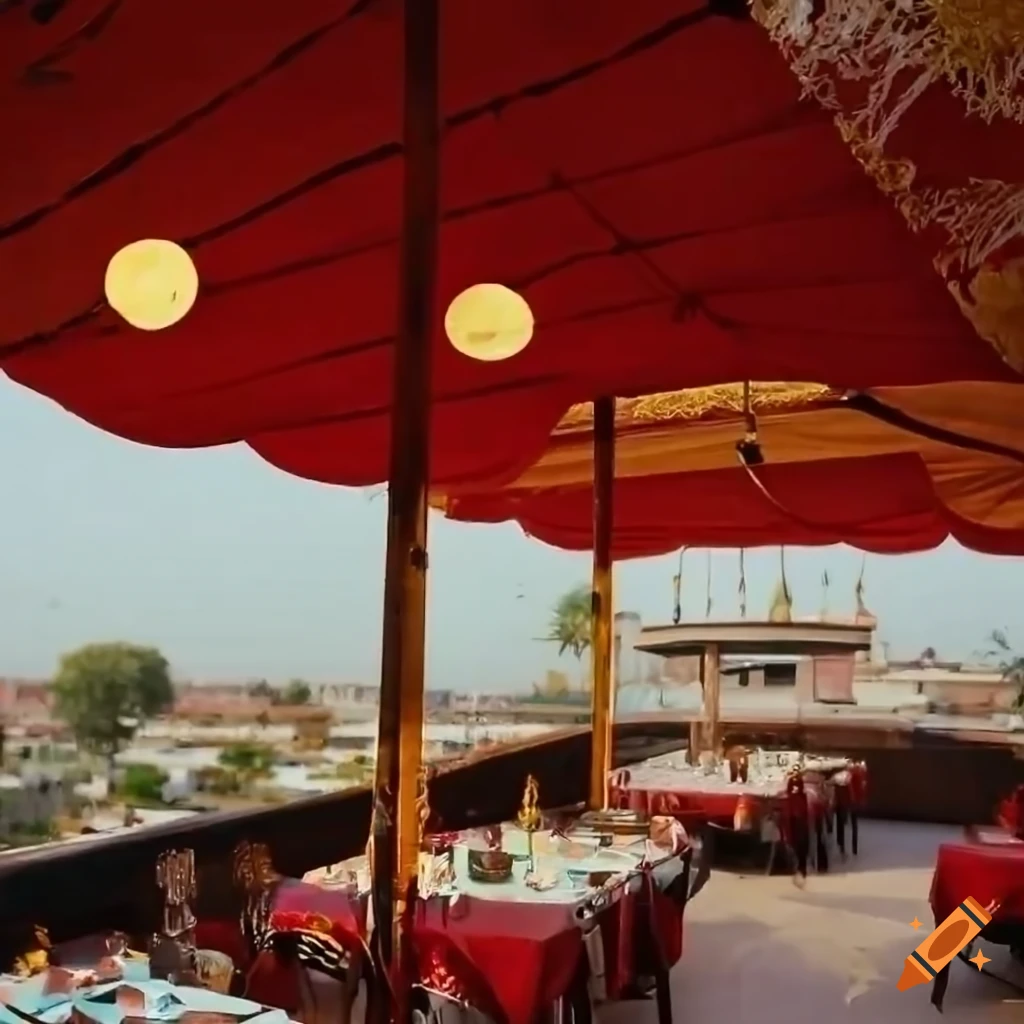 Traditional punjabi restaurant with open roof