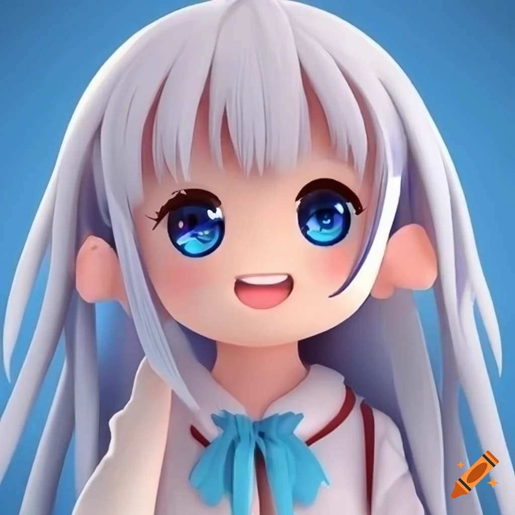 Anime girl 8k octane rendering looking at the camera, smile, having perfect  curves, body, red-ish eyes, long white hair, full hd, having a skirt with  stockings, have a cute pose, she is