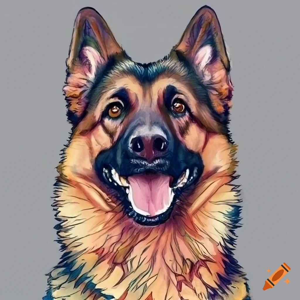 German Shepherd Dog breed Puppy Drawing Art, puppy, mammal, animals png |  PNGEgg